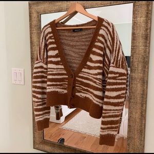 (SOLD) Abstract Oversized Cropped Cardigan in Medium!